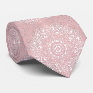 Corbata Patrón de mandala espiritual indio rosa