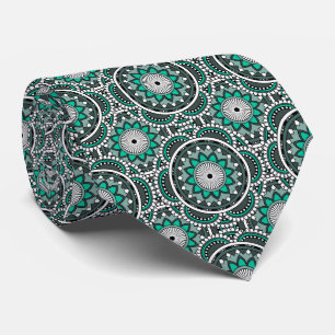 Corbata Patrón de mandala islámico antiguo verde