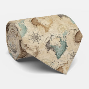 Corbata Patrón de mapa mundial vintage