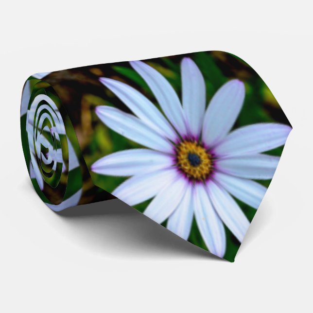 Corbata Patrón de margarita blanca (Enrollado)