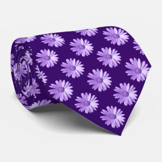 Corbata Patrón de margarita - Púrpura profundo