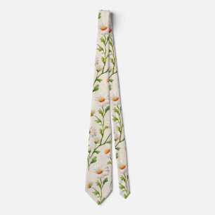 Corbata Patrón de margaritas acuarela