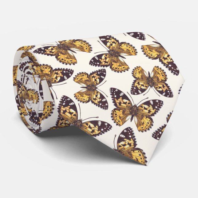 Corbata Patrón de mariposa de dama pintada (Enrollado)