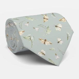 Corbata Patrón de Mariposa Polilla Vintage