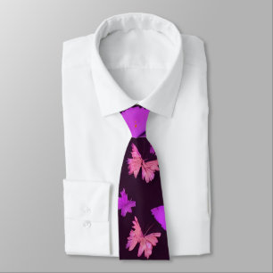Corbata Patrón de mariposas púrpura único