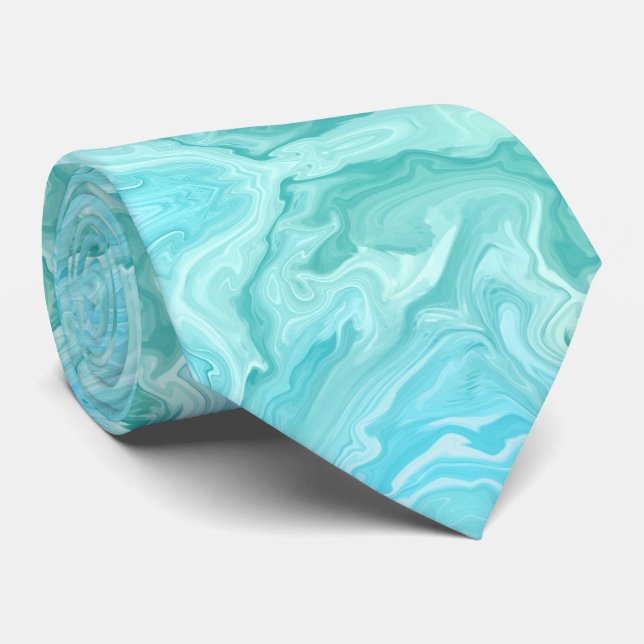 Corbata Patrón de mármol azul (Enrollado)