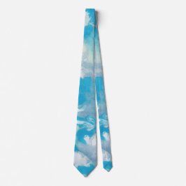 Corbata Patrón de mármol azul blanco y gris