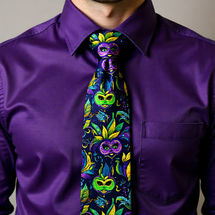 Corbata Patrón de máscaras de Mardi Gras