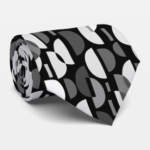 Corbata Patrón de media luna 010921 - Monocromo
