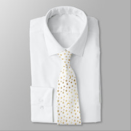 Corbata Patrón de Medias Lunas Estrellas Doradas