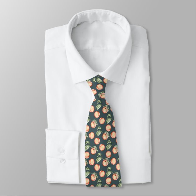 Corbata Patrón de melocotón de verano en acuarela (Atado)