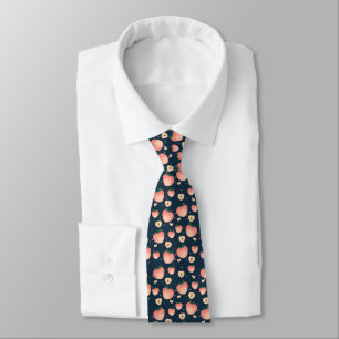 Corbata Patrón de melocotón de verano en acuarela
