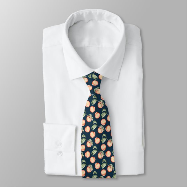 Corbata Patrón de melocotón de verano en acuarela (Atado)