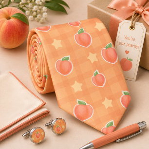 Corbata Patrón de melocotón de verano Kawaii