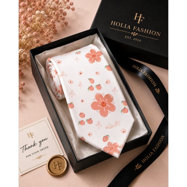 Corbata Patrón de melocotón floral (Subido por el creador)