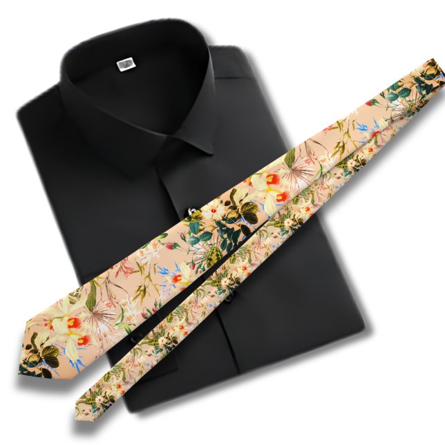 Corbata patrón de melocotón tropical hawaiano (Subido por el creador)