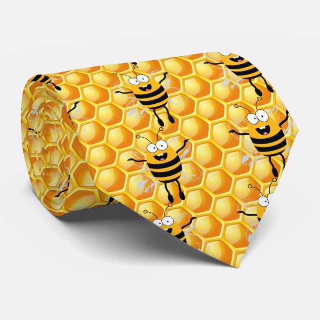 Corbata Patrón de miel de abeja personalizado (Enrollado)