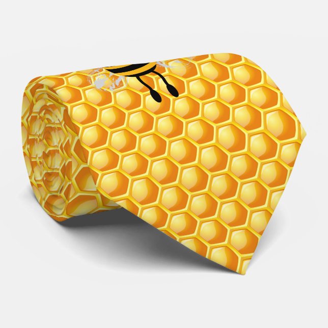Corbata Patrón de miel de abeja personalizado (Enrollado)