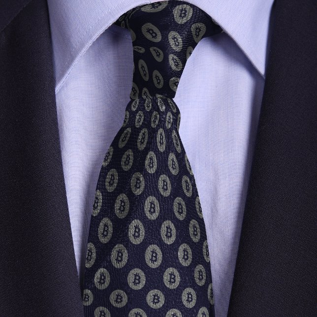 Corbata Patrón de moneda de cifrado de bitcoin azul y plat (Subido por el creador)