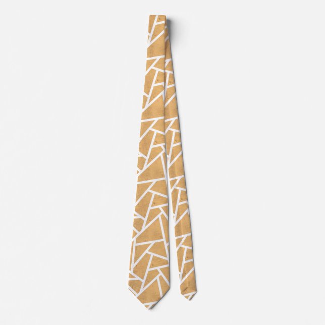 Corbata Patrón de mosaico amarillo y blanco (Anverso)