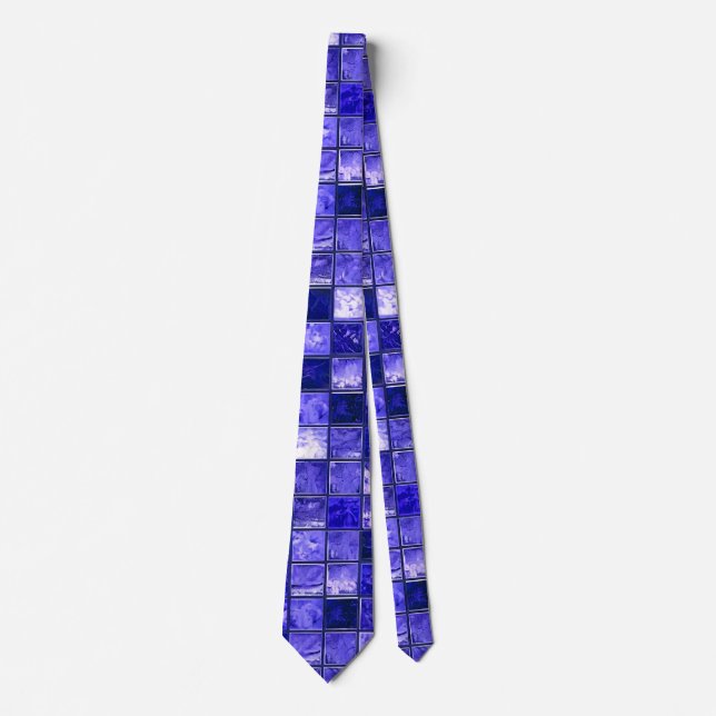 Corbata Patrón de mosaico azul (Anverso)