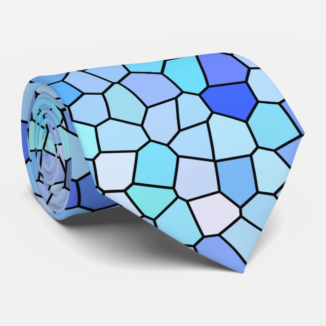Corbata Patrón de mosaico azul (Enrollado)