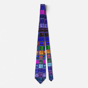 Corbata Patrón de mosaico colorido de arpillera rústica #1