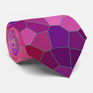 Corbata Patrón de Mosaico de Fresa Rosa