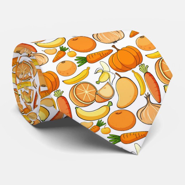 Corbata patrón de mosaico de frutas mixtas (Enrollado)
