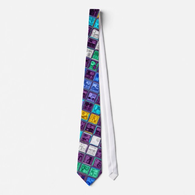 Corbata Patrón de mosaico de vidrio manchado #5 (Anverso)