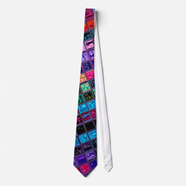 Corbata Patrón de mosaico de vidrio teñido #16 (Anverso)