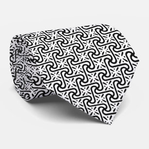 Corbata Patrón de mosaico egipcio, blanco y negro