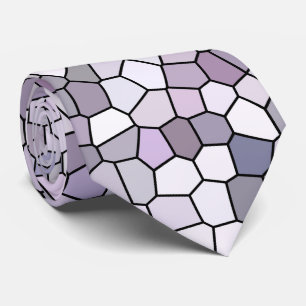 Corbata Patrón de mosaico gris púrpura