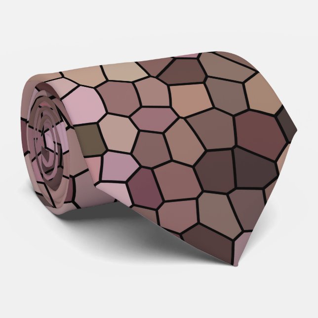 Corbata Patrón de mosaico marrón (Enrollado)