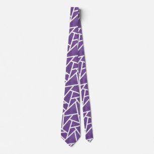 Corbata Patrón de mosaico morado y blanco