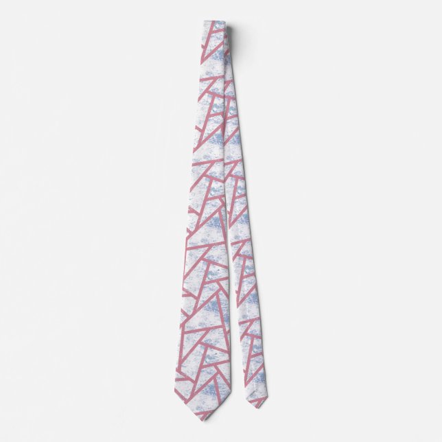 Corbata Patrón de mosaico rosa y azul (Anverso)