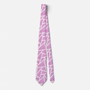 Corbata Patrón de mosaico rosa y blanco