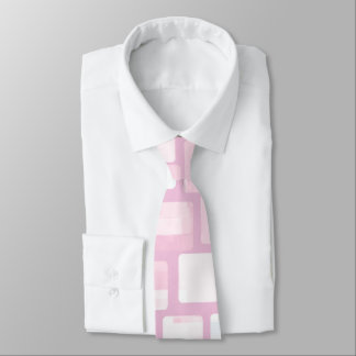 Corbata Patrón de mosaico rosa y blanco