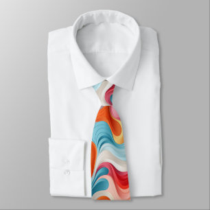 Corbata Patrón de movimientos abstractos de groovy colorid