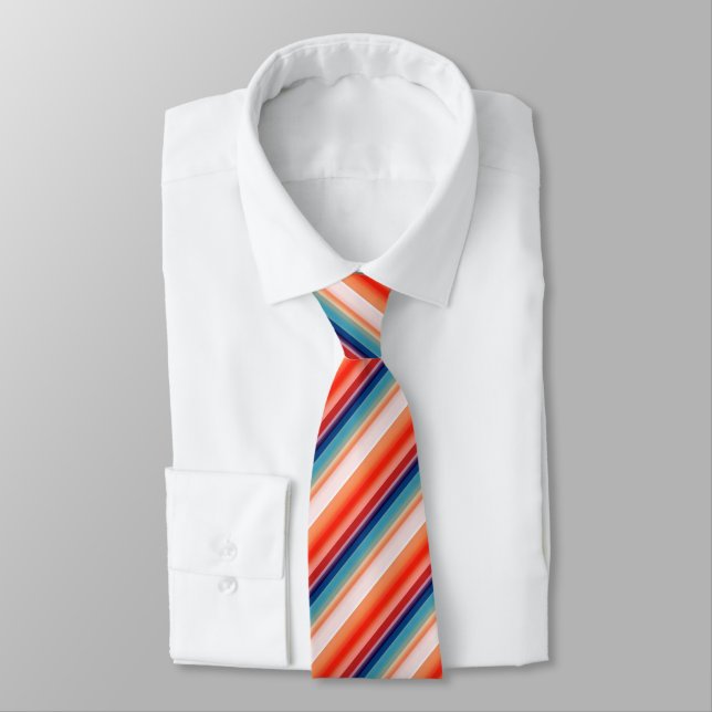 Corbata Patrón de Naranja azul de línea (Atado)