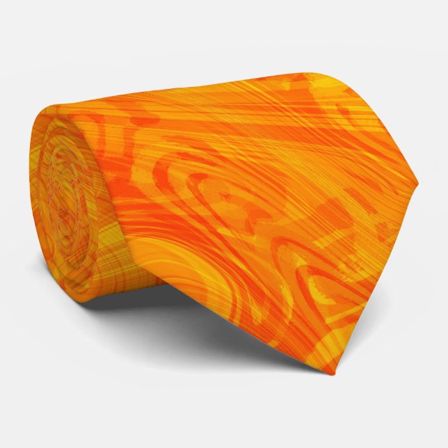 Corbata Patrón de naranja mármol (Enrollado)