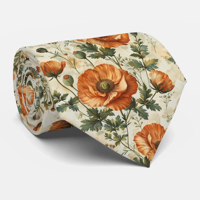 Corbata Patrón de Naranjas botánicos (Enrollado)