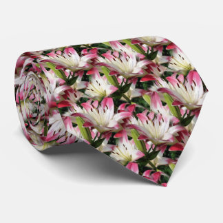 Corbata Patrón de naturaleza de las flores de Lily blanca