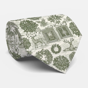 Corbata Patrón de Navidad de ciervos del bosque en Toile V