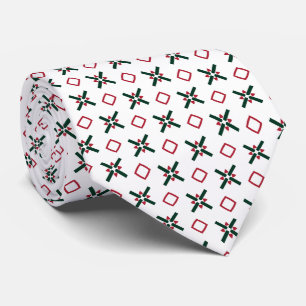 Corbata Patrón de Navidad Rojo Blanco y Verde