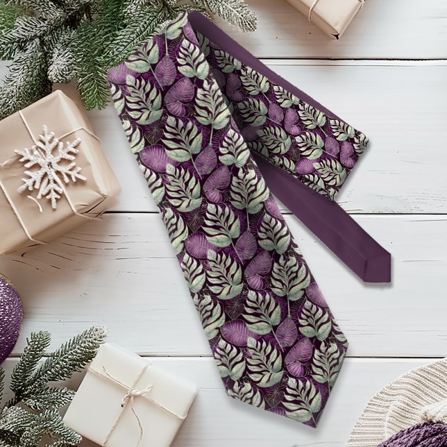 Corbata Patrón de Navidad Verde Púrpura #29 ID1009 (Subido por el creador)