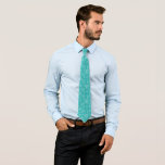 Corbata Patrón de Navidades de invierno de copos de nieve<br><div class="desc">Modernos Verde azulados copos de nieve Navidades de invierno Patrón de corbata de cuello</div>