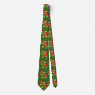 Corbata Patrón de Navidades de la vendimia roja y verde
