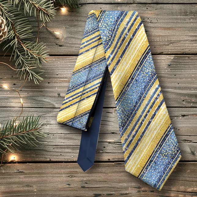 Corbata Patrón de Navidades de oro azul #28 ID1009 (Subido por el creador)