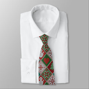 Corbata Patrón de Navidades del juego de burlas blancas ve